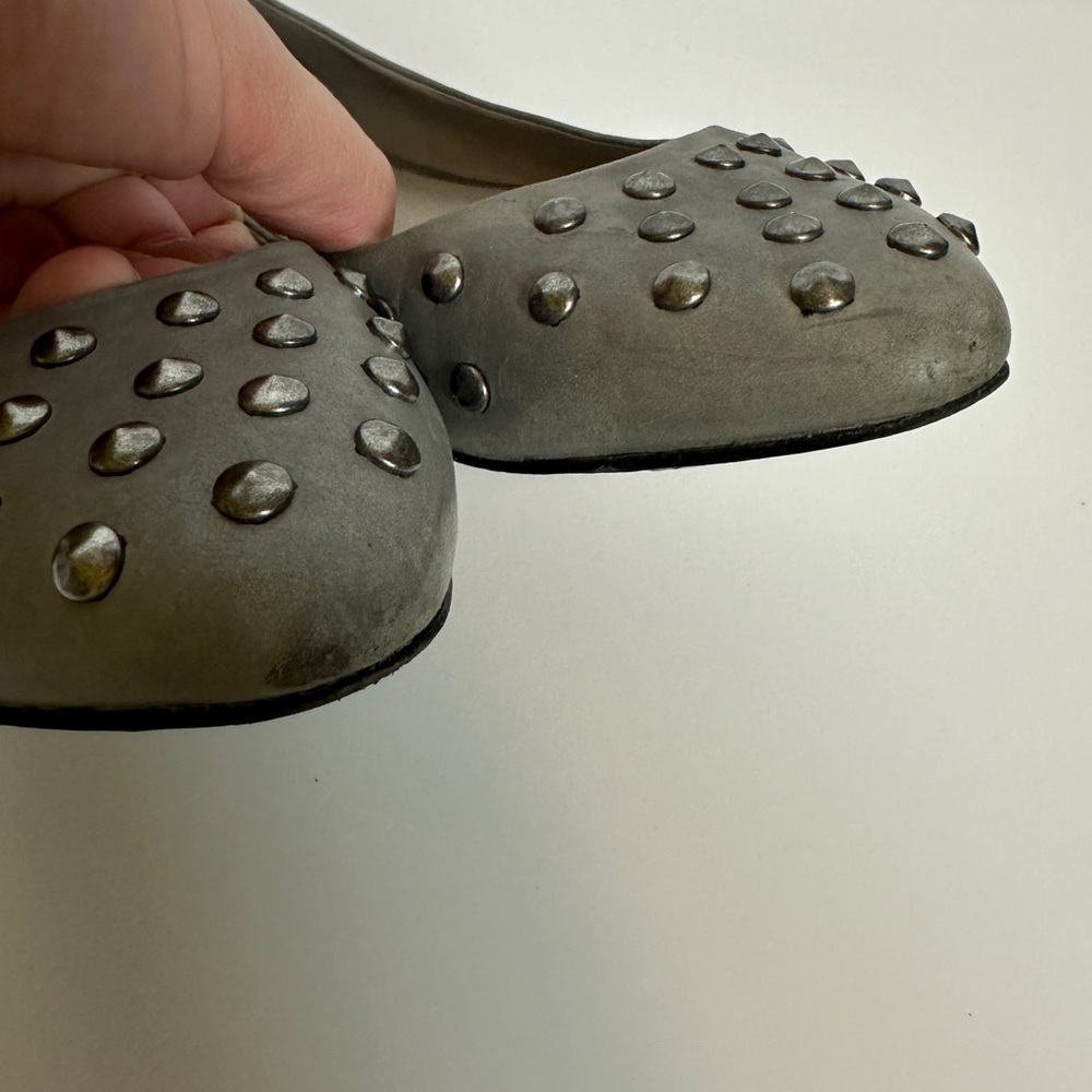 Pour La Victoire Studded Leather Gray Ballet Flats size‎ 7 - Picture 4 of 10